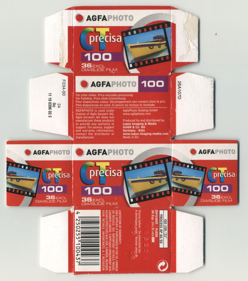 Agfa CT Precisa 100 film packaging