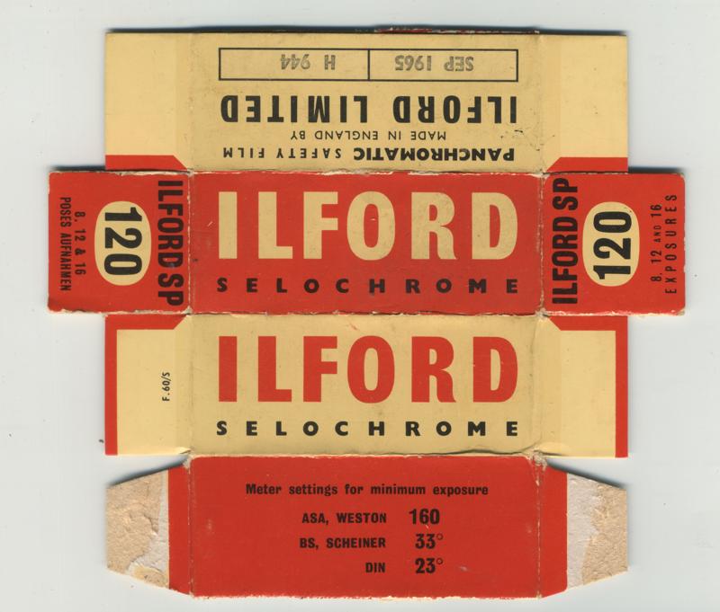 Ilford Selochrome C film packaging