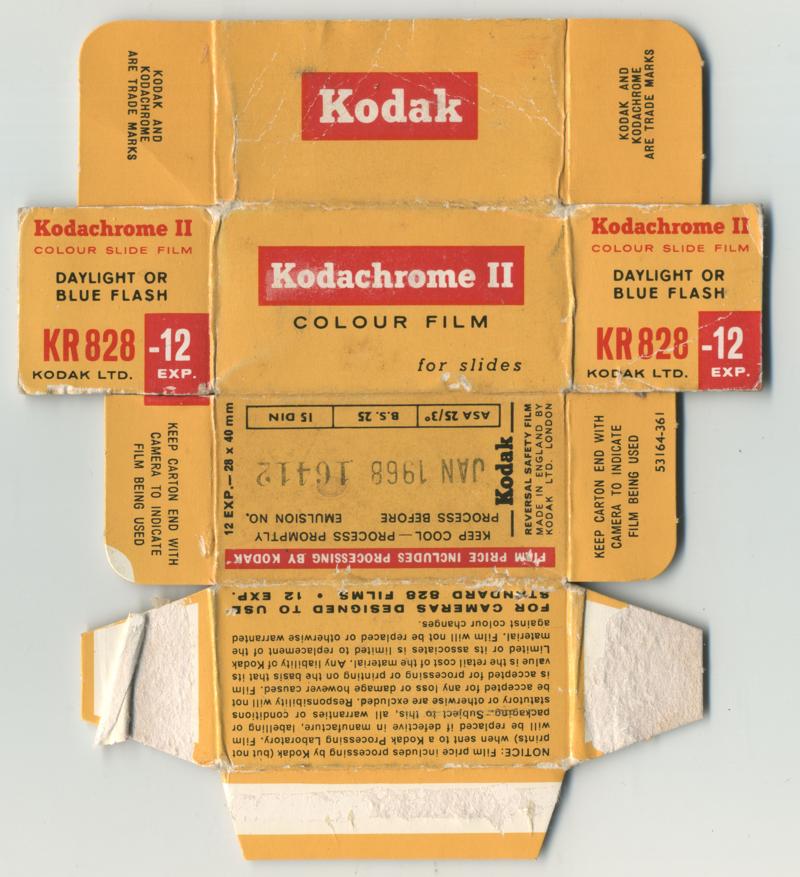 Kodak Kodachrome II film packaging