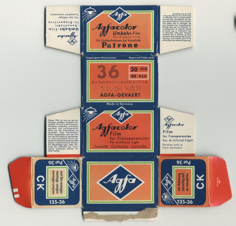 Agfa Agfacolor Reversal Film CK film packaging