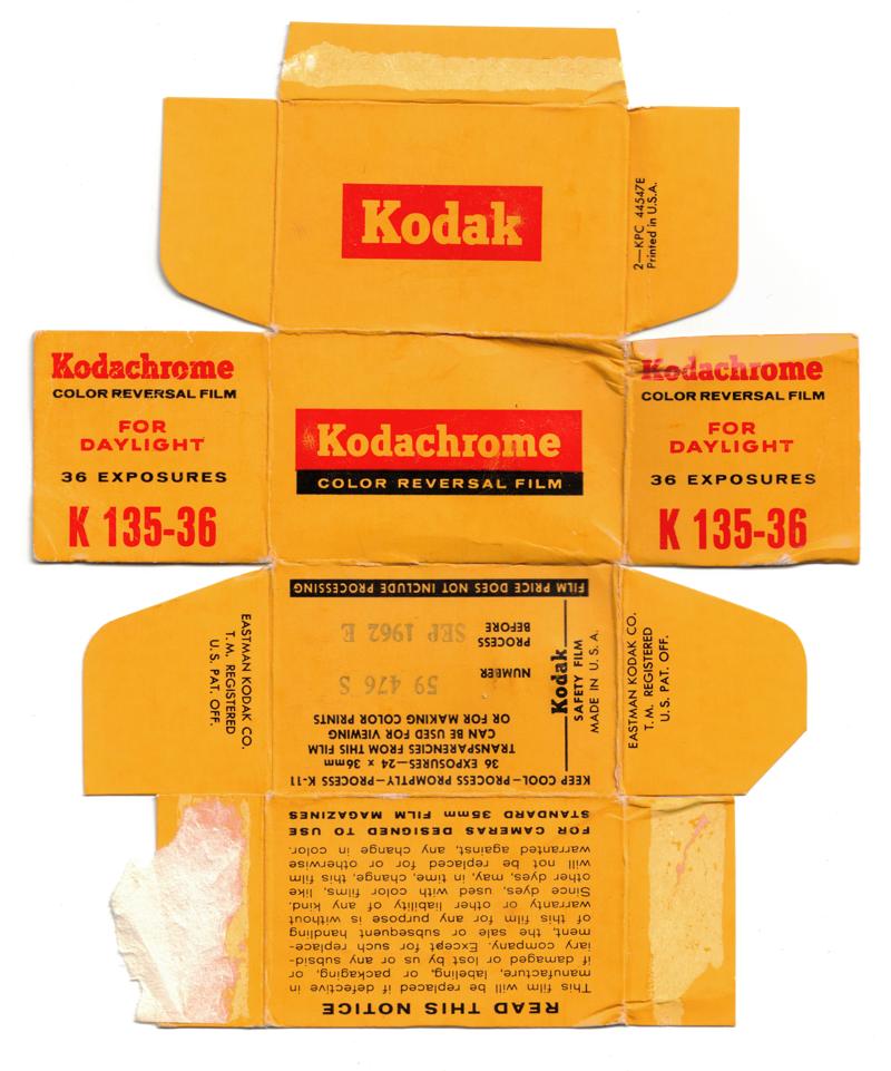 Kodak KODACHROME KL – ASA 10 film packaging