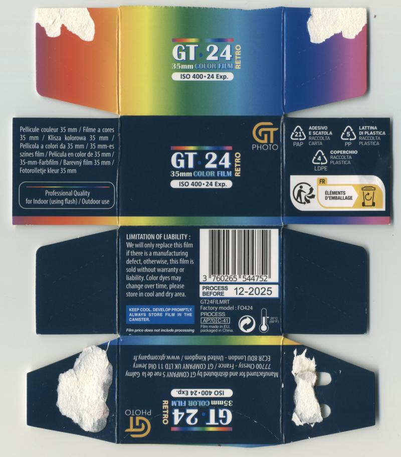 GT Photo GT24 film packaging
