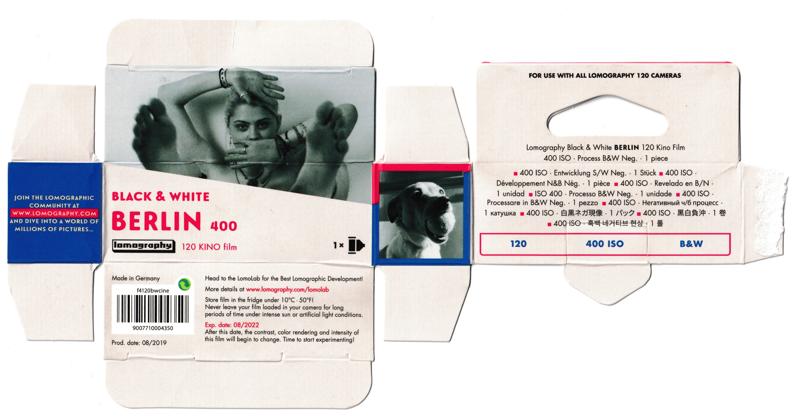 Lomography Berlin film packaging