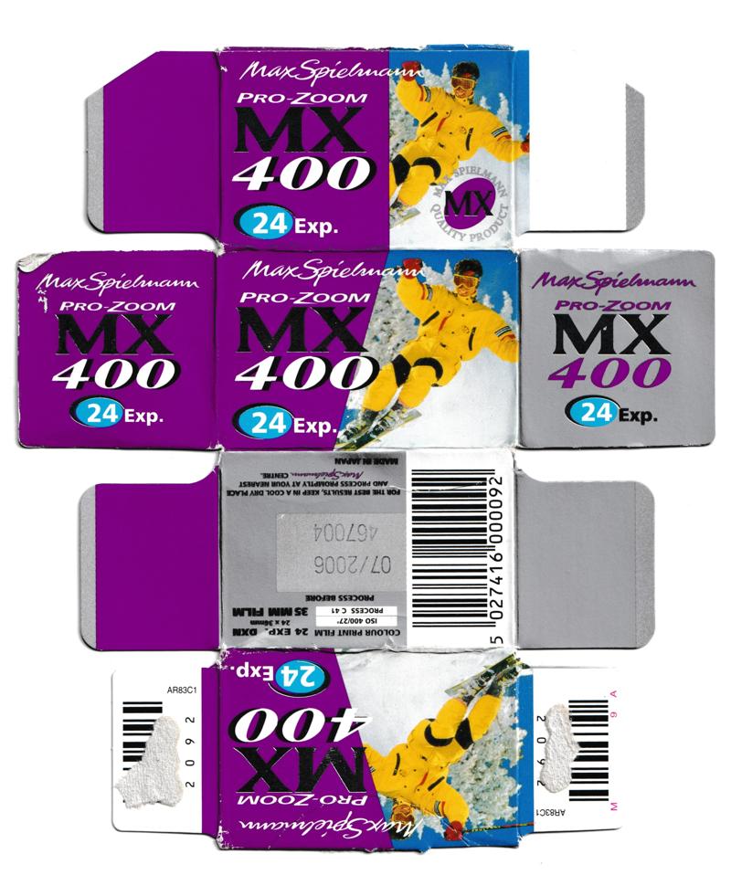 Max Spielmann Pro-Zoom MX 400 film packaging