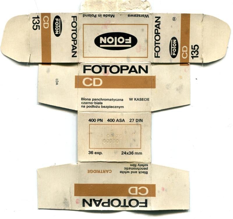 Foton Fotopan film packaging