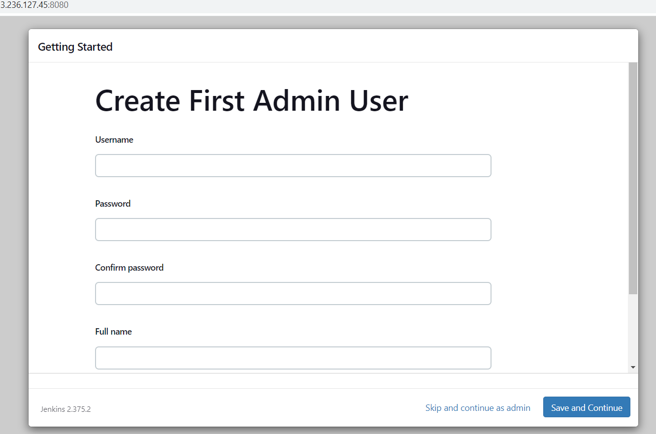 Create Admin user