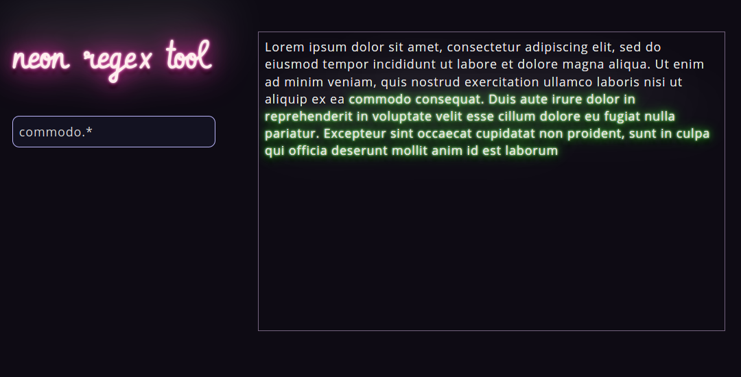 neon regex demo