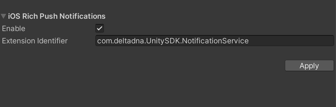 DeltaDNA Unity Editor configuration