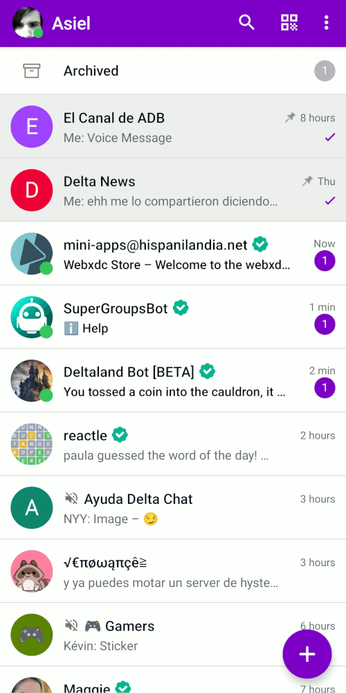 Screenshot Chat List