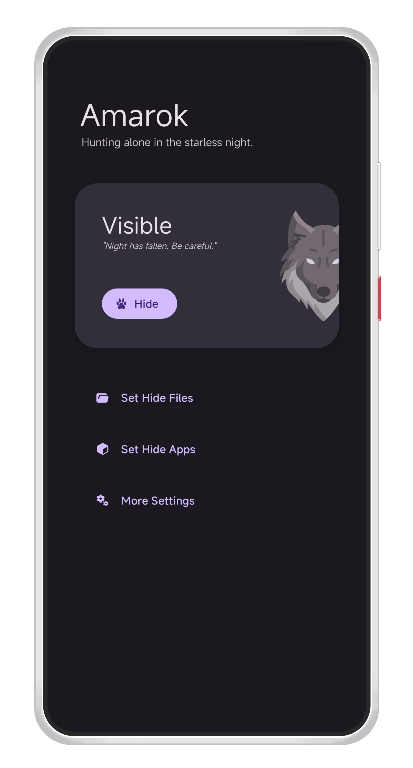 Screenshot 1 of Amarok Hider — opens full size