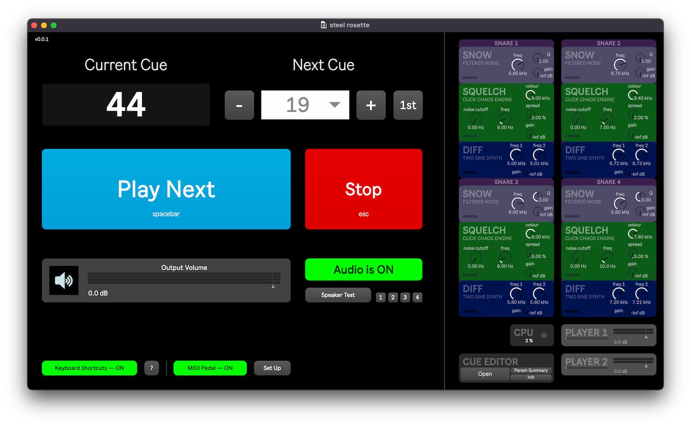 Screenshot of steel rosette patch running in Max 8.