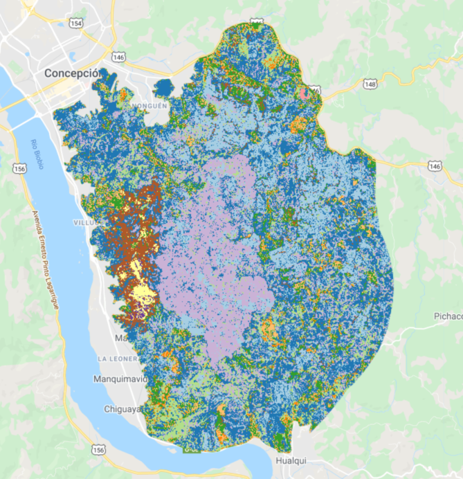 Clasificación con 5km de buffer de límite de la reserva