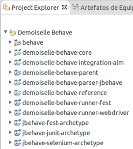 Projetos Maven importados do DBehave
