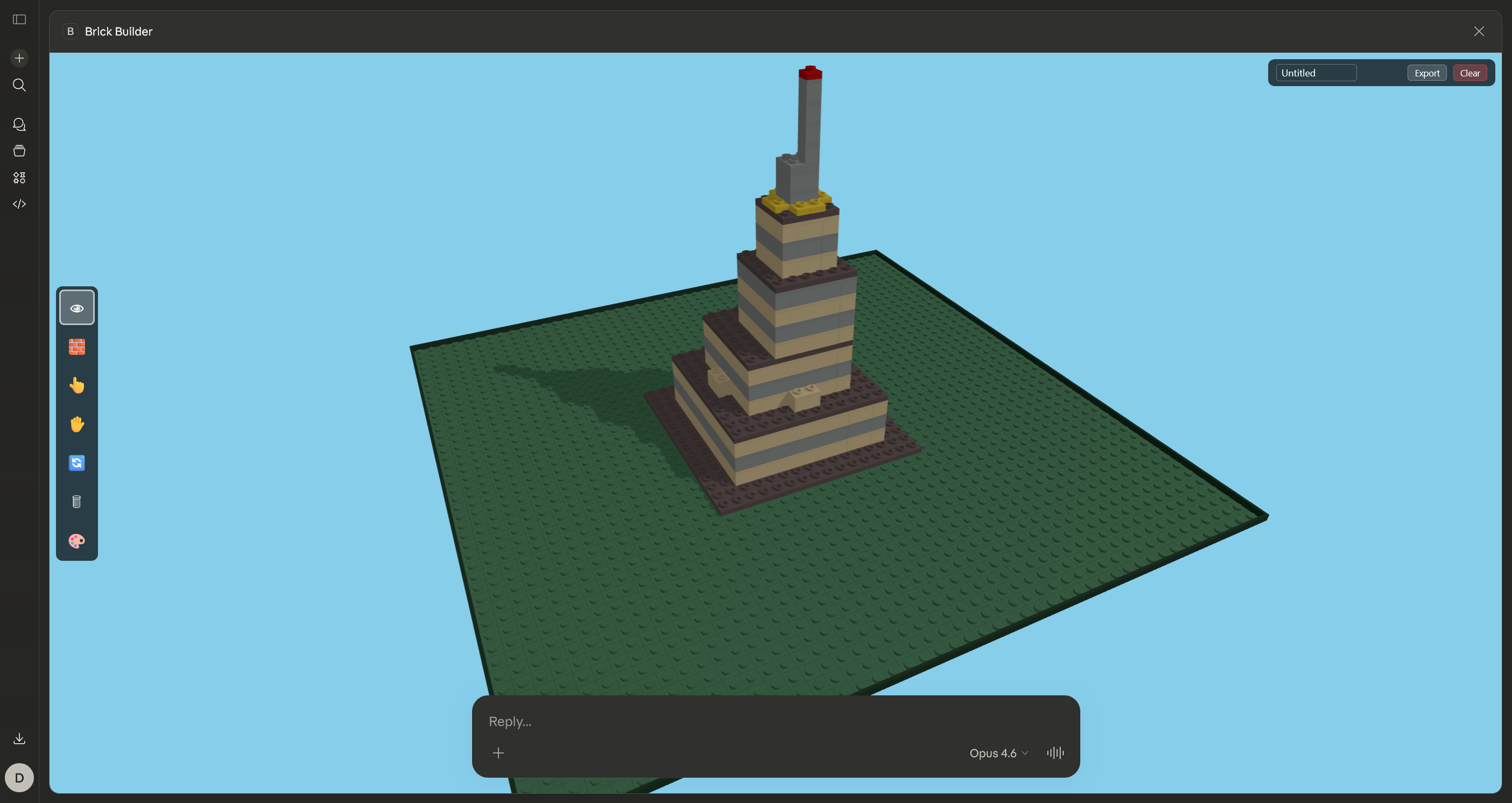 Brick Builder 3D editor interface