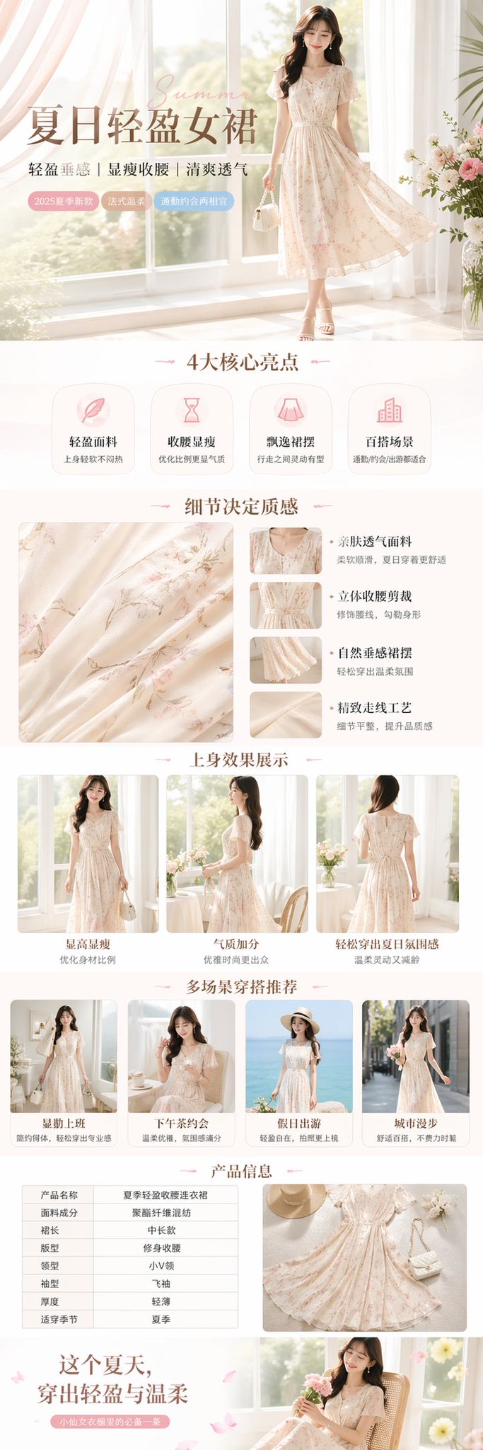 清新夏日女装连衣裙电商展示 sample 1