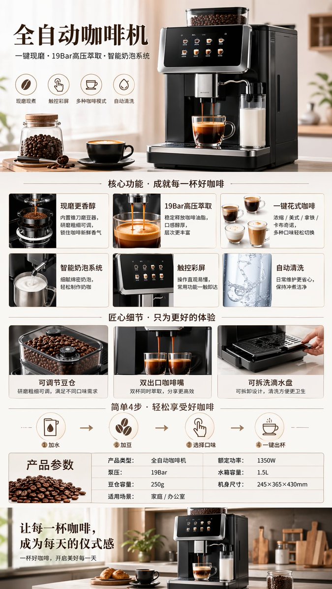 全自动咖啡机产品展示 sample 1