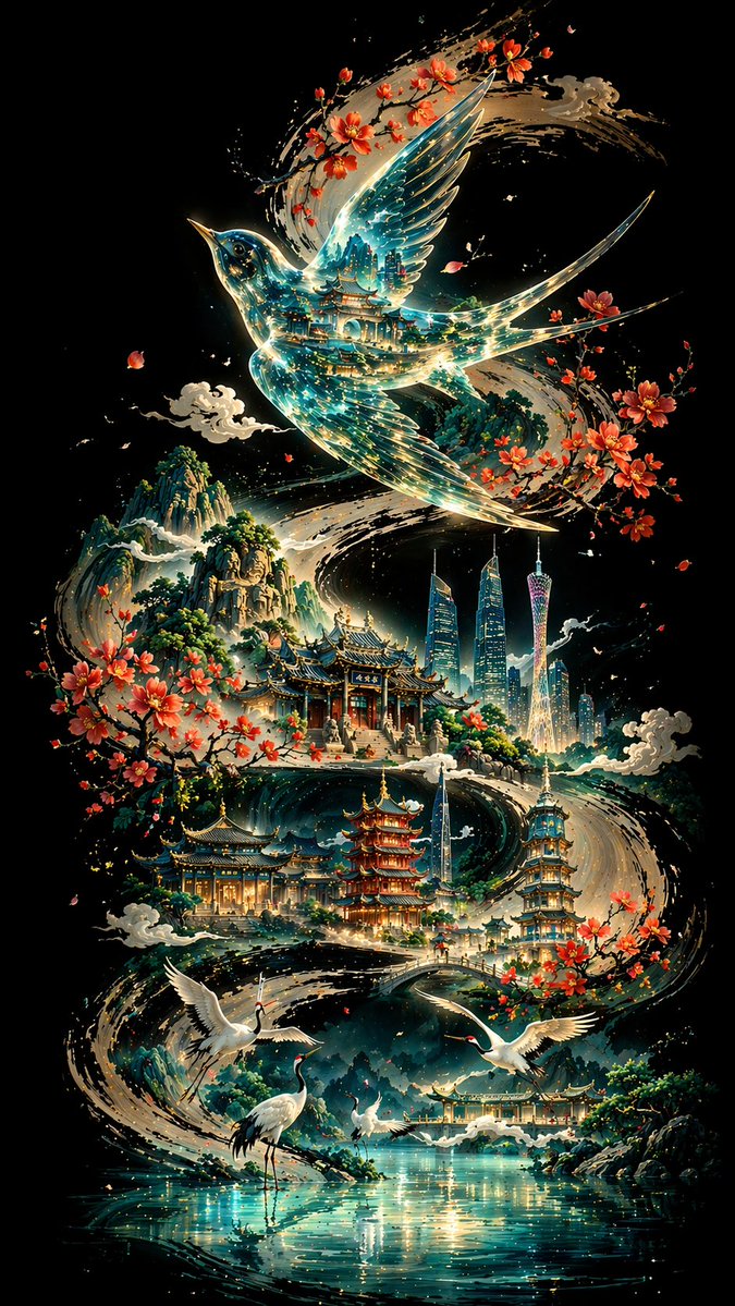 琉璃透明画眉鸟飞舞羊城墨卷 sample 1