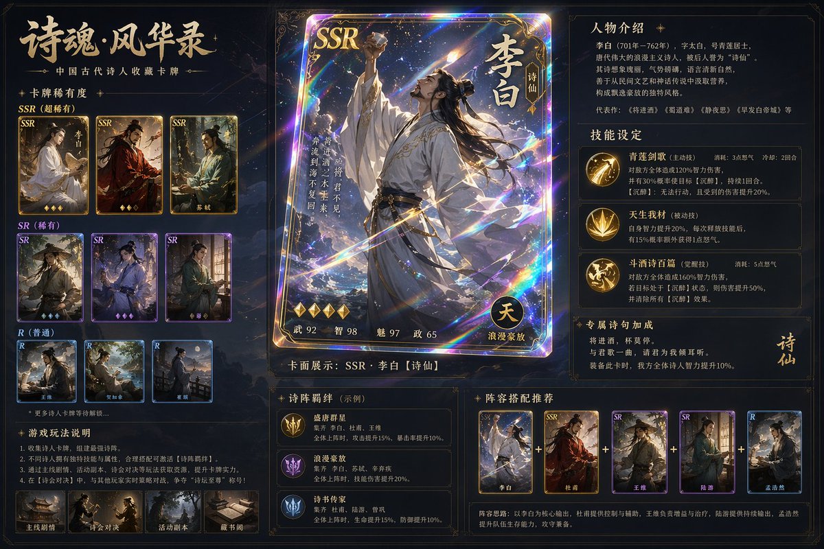 古风诗人镭射典藏卡牌 sample 1