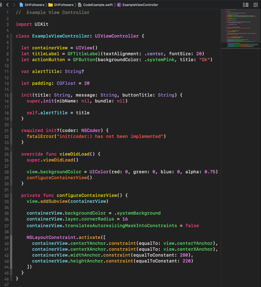 Screenshot code with Xcode theme monokai colourful