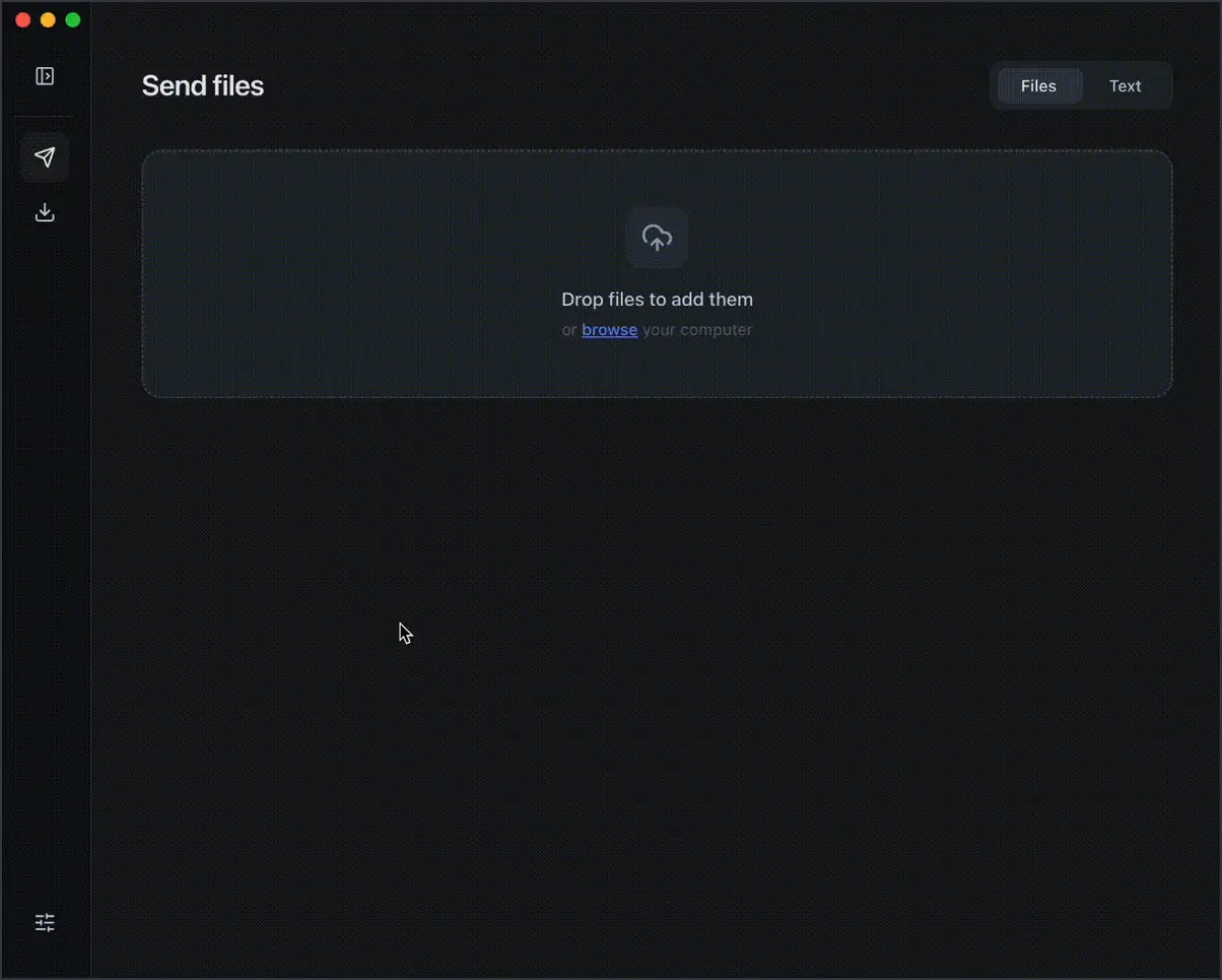 Sending a file from desktop to mobile with AlterSend
