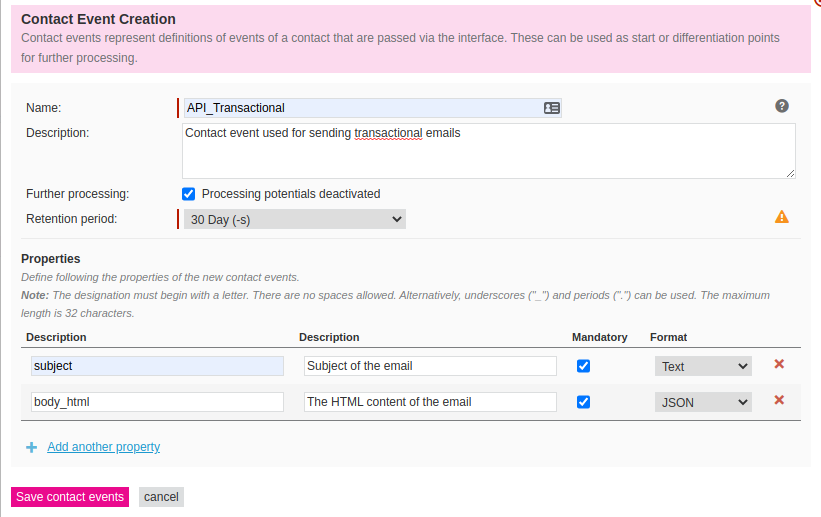 Image of create custom event