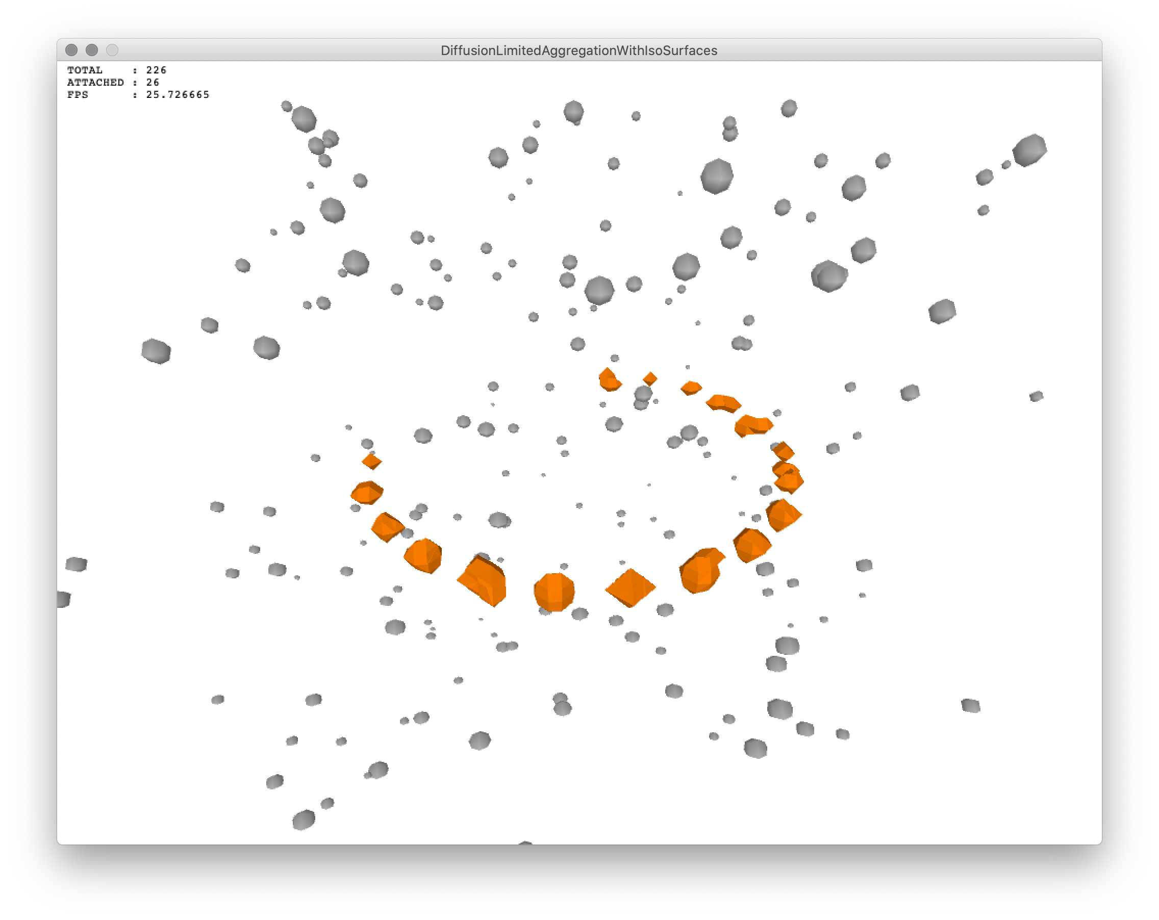 DiffusionLimitedAggregationWithIsoSurfaces