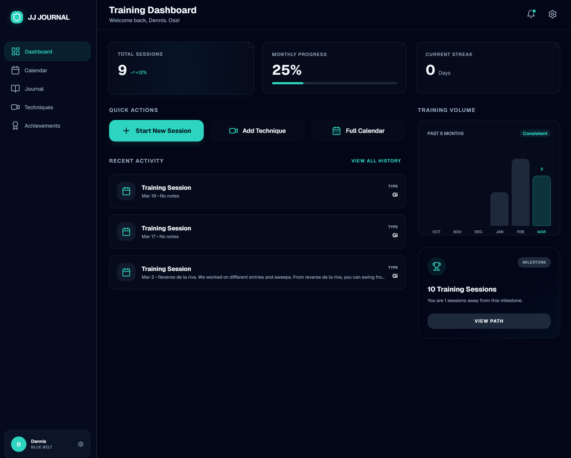 BJJ Journey Dashboard