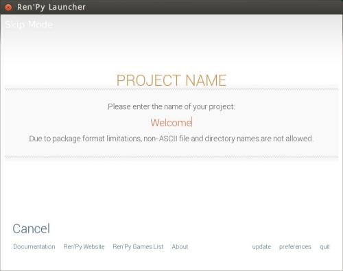 renpy 05 Launcher set project name