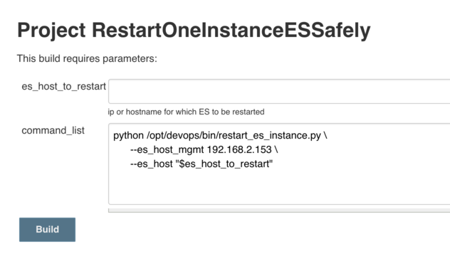 Restart One Elasticsearch Instance From Jenkins