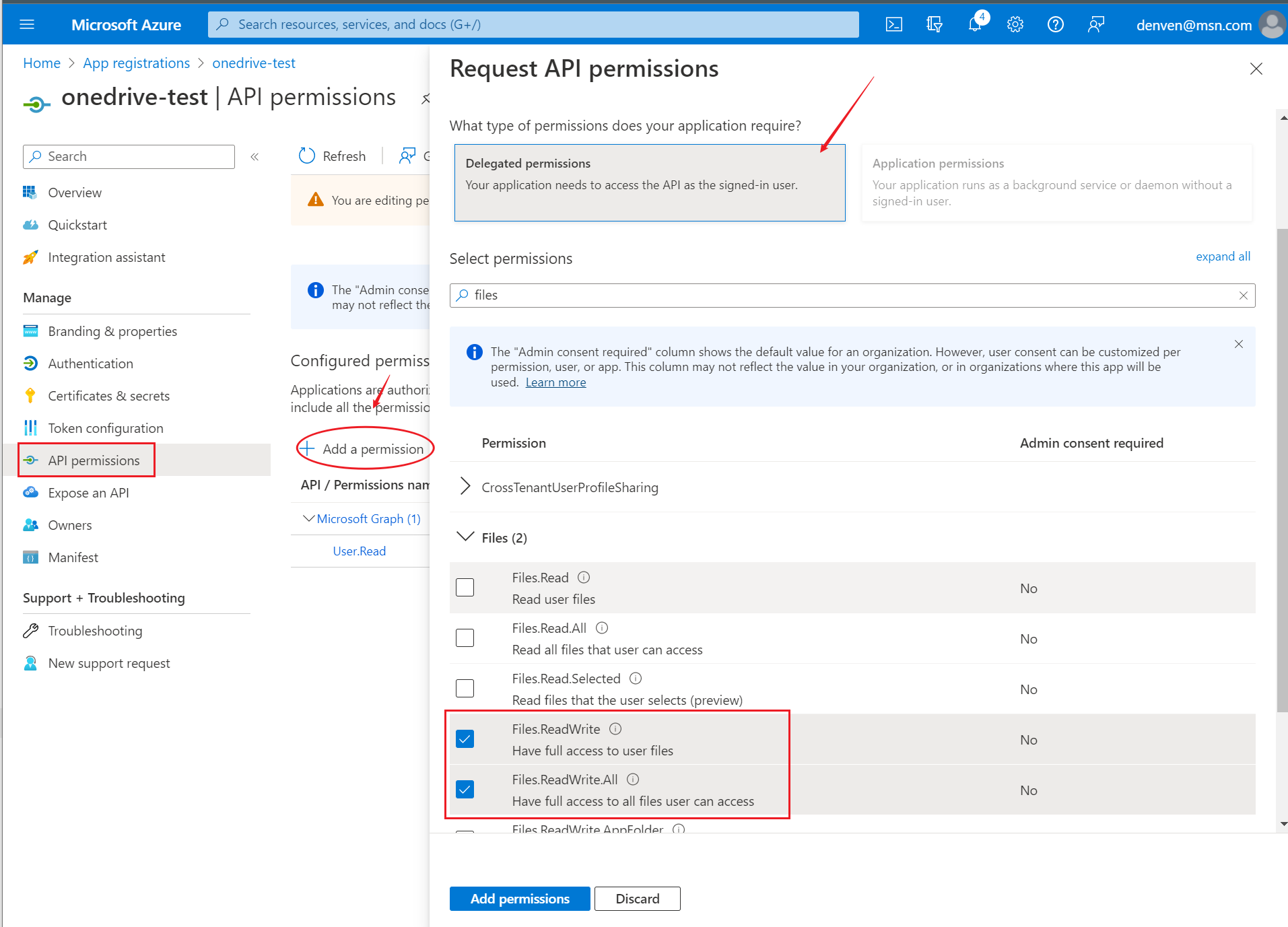 Set up API Permissions