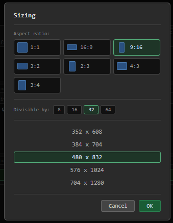 Sizing