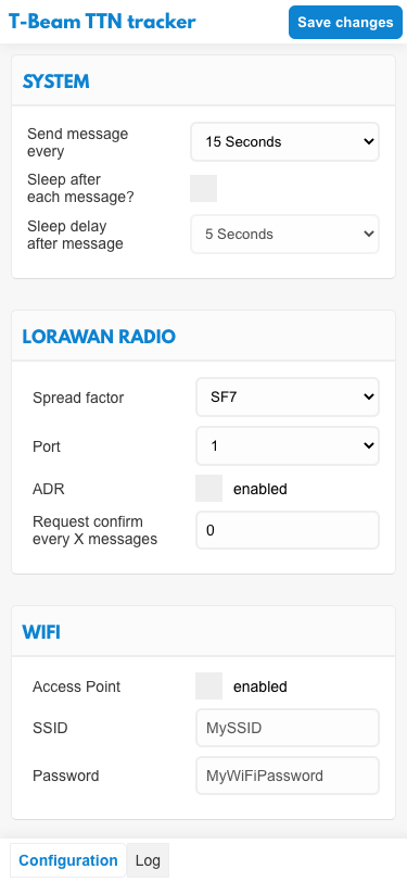 Web configuration UI