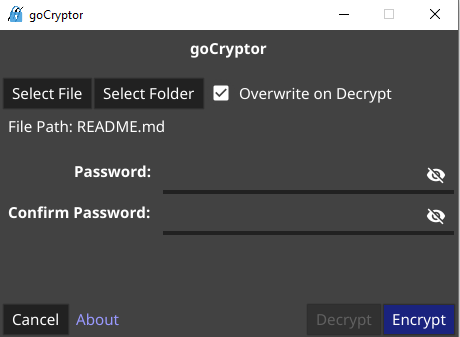 goCryptor Screenshot