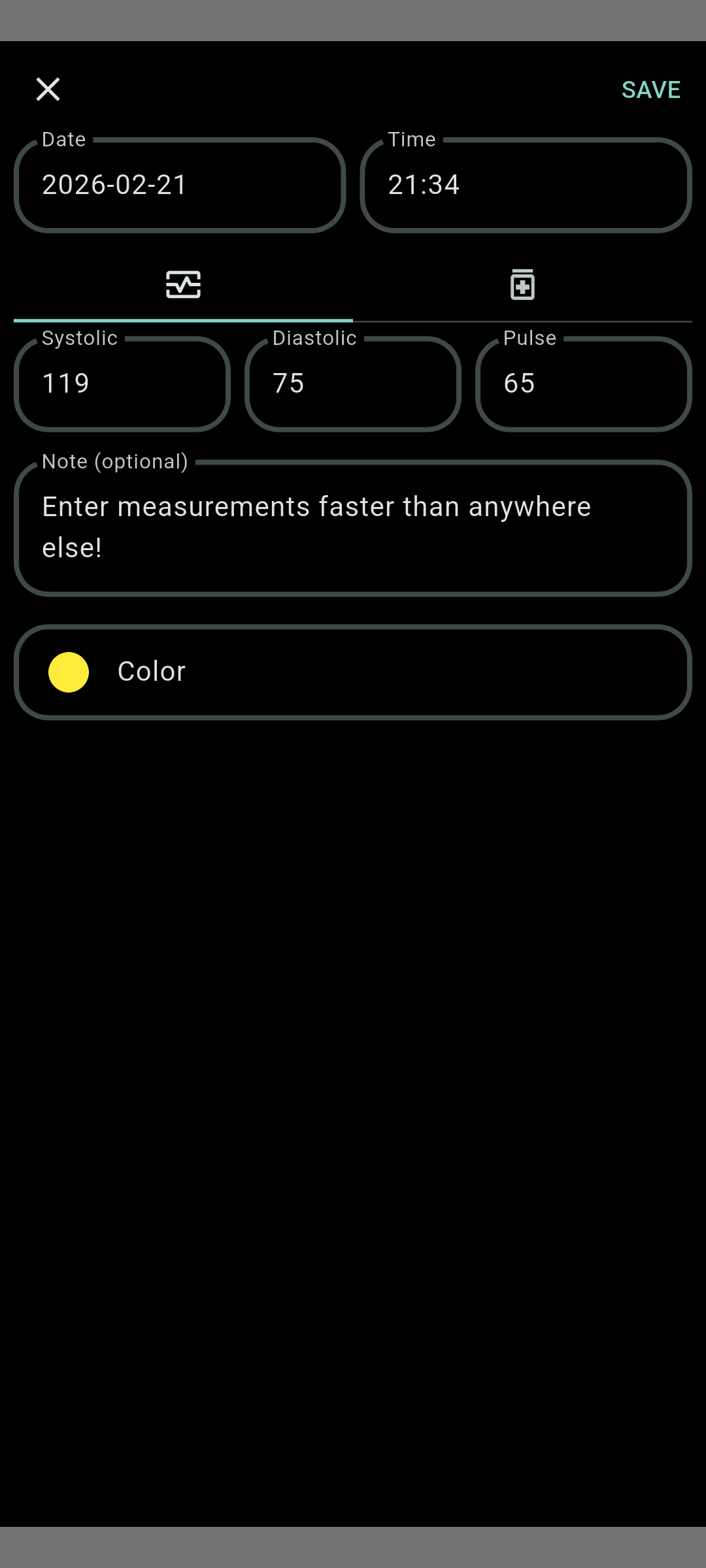 Screenshot 1 of Blood Pressure Monitor — opens full size
