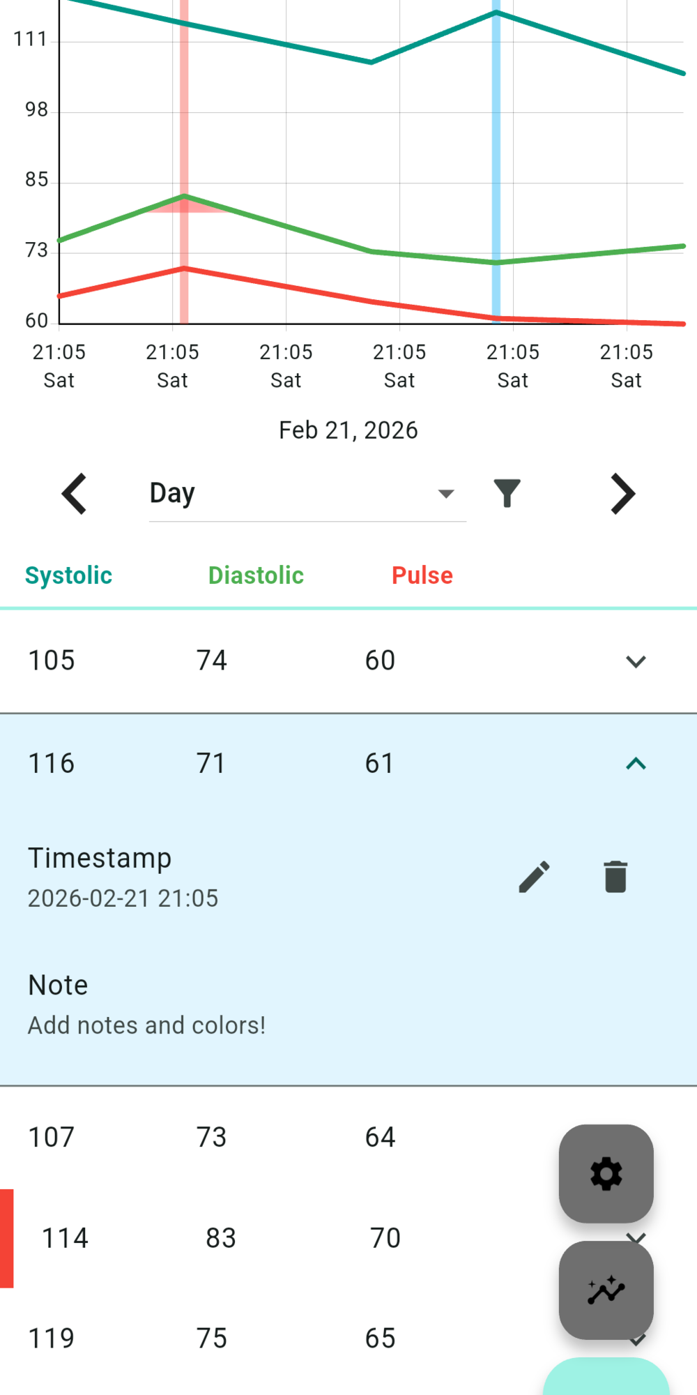 Screenshot 2 of Blood Pressure Monitor — opens full size