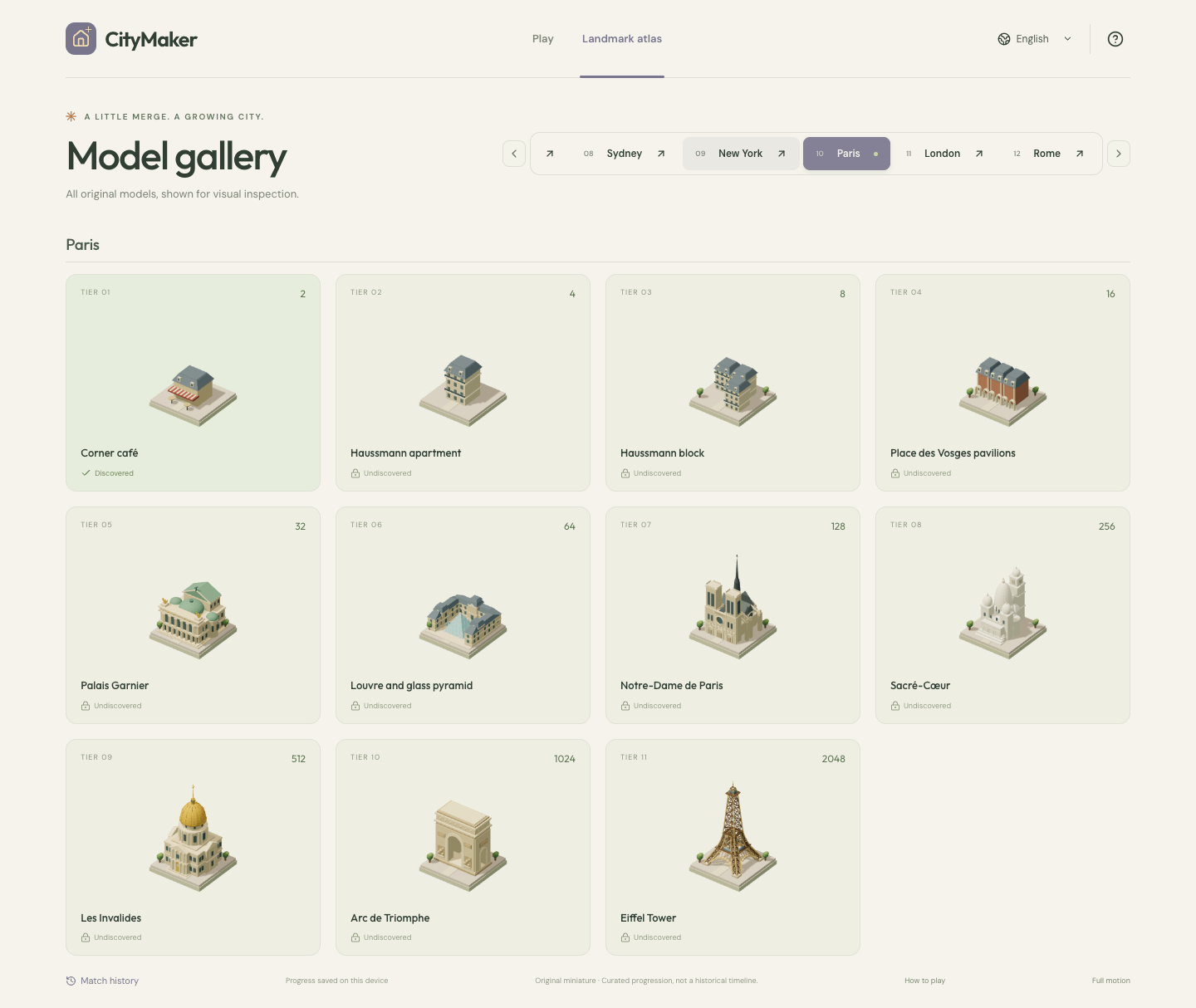 CityMaker — 3D Landmark 2048 screenshot