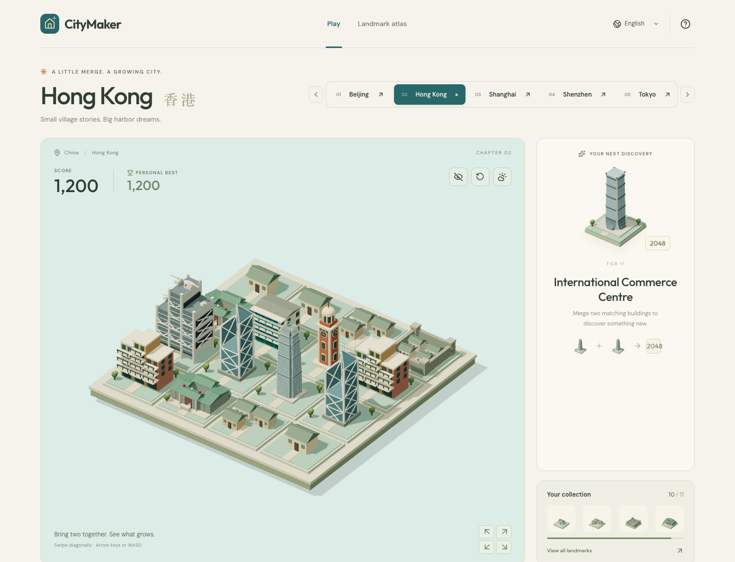 CityMaker — 3D Landmark 2048 screenshot