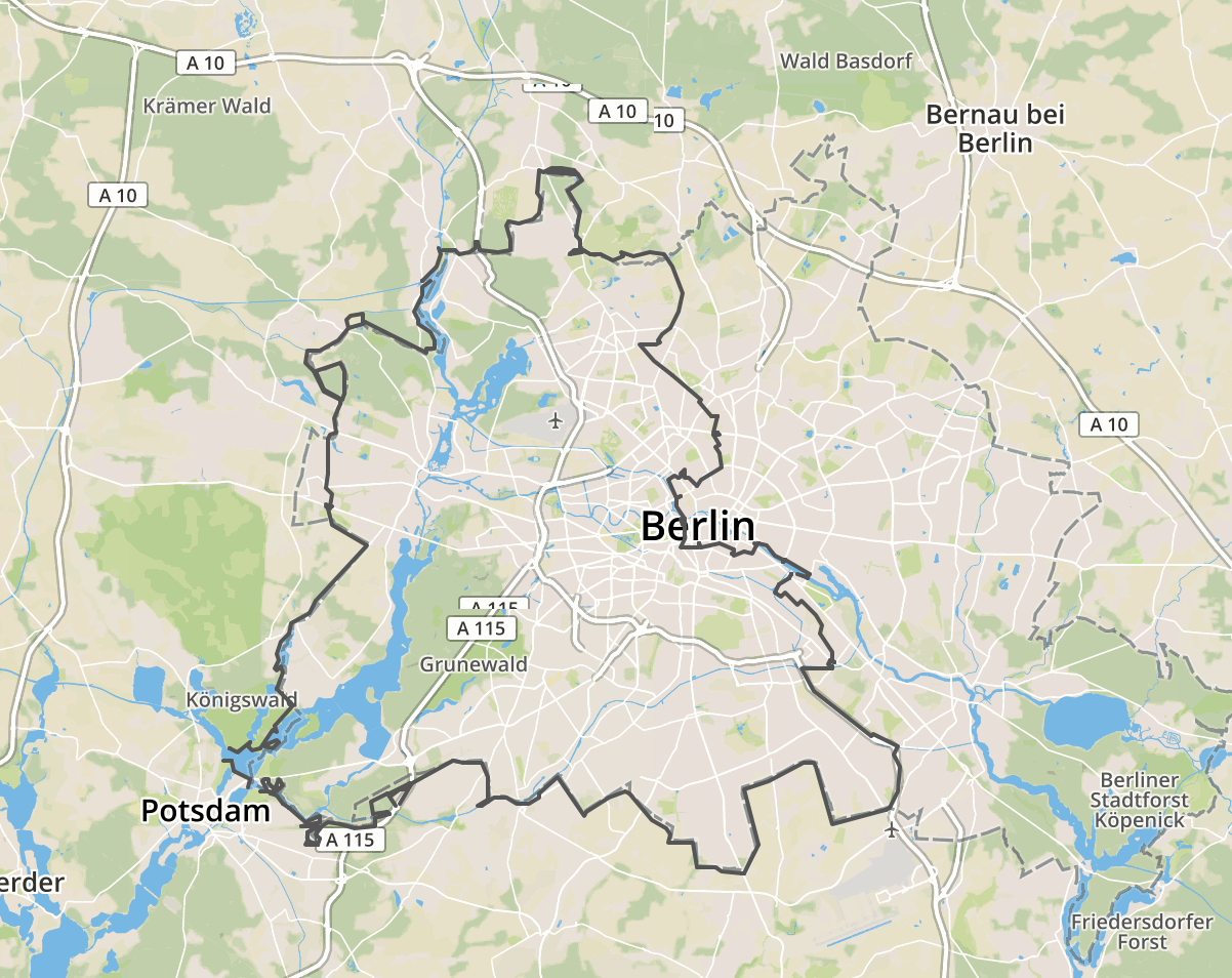 berlin wall map