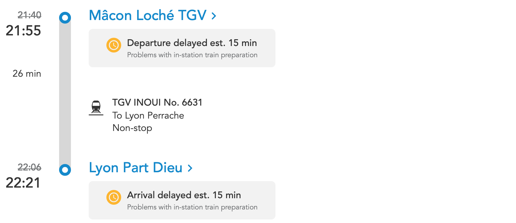 sncf.com showing TGV 6631