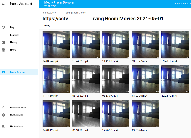 hass-motioneye Media Browser screenshot