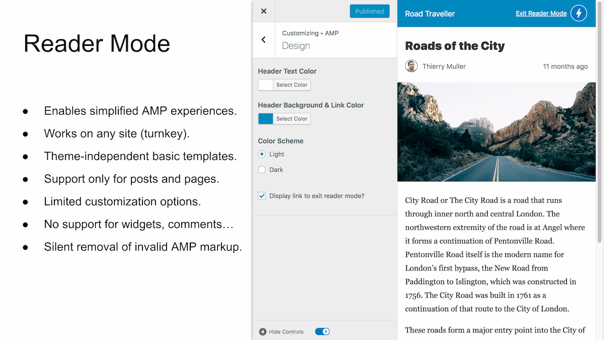 Reader mode templates are still available, but they are differ from the active theme.