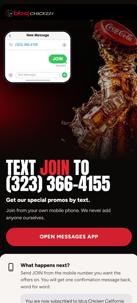 Text JOIN offers page