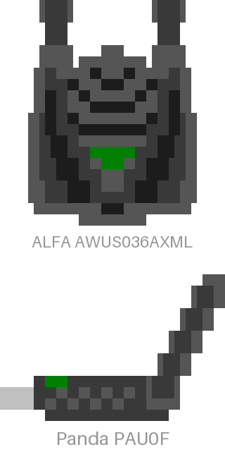 ALFA AWUS036AXML (top) / Panda PAU0F (bottom)