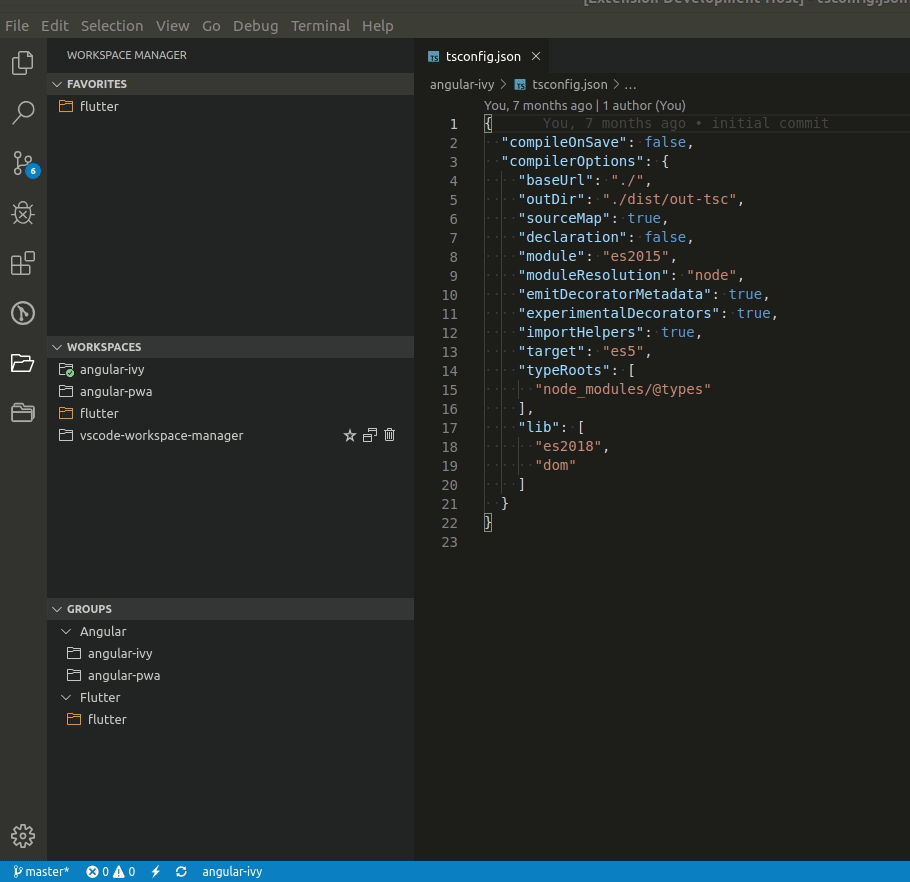 visual studio code git project manager