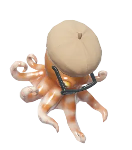 Pulpo pigmeo con sombrero de director marrón