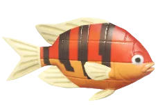 Pez payaso de bloques rojo