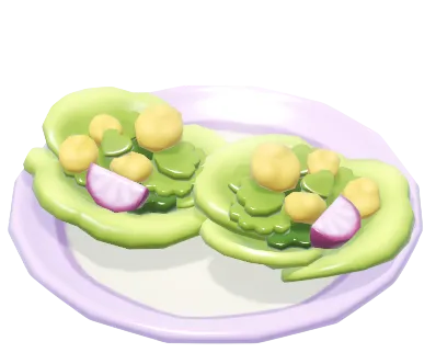 Taco de lechuga con mostaza silvestre