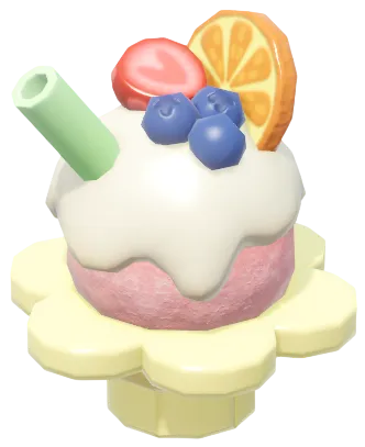 Granizado de frutas en cuenco de bloques