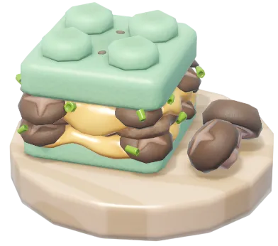 Hamburguesa de shiitake con carne de bloques