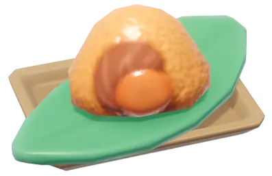 Zongzi triangular de carne con yema